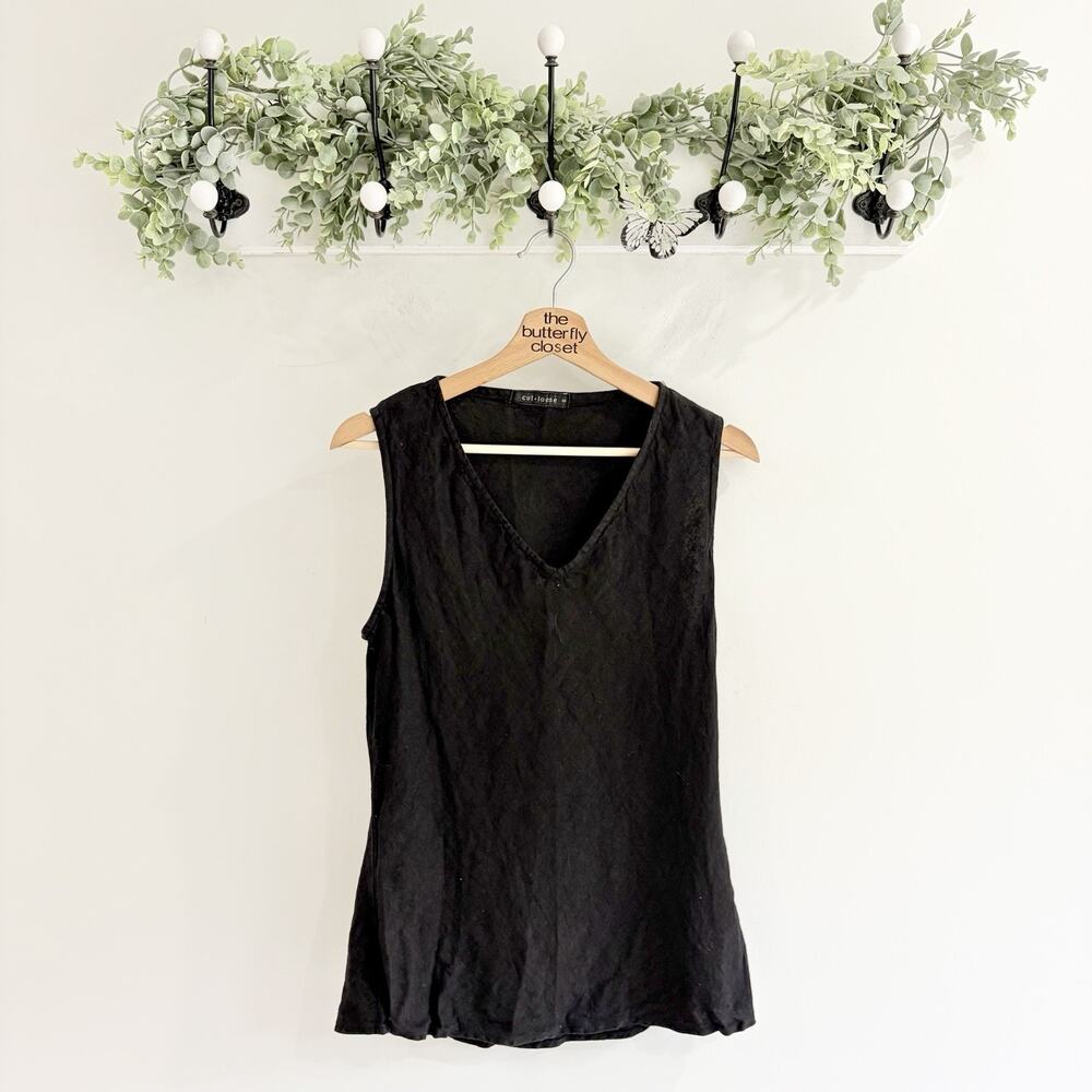 Cut Loose V-Neck linen sleeveless Tank Size S ii 5755 lagenlook minimalist capsu